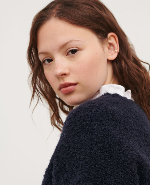 Jersey cuello redondo de lana mezclada 8841 69 navy