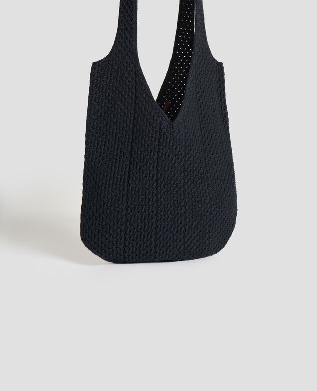 Bolso tote en crochet de algodón H091 black beauty