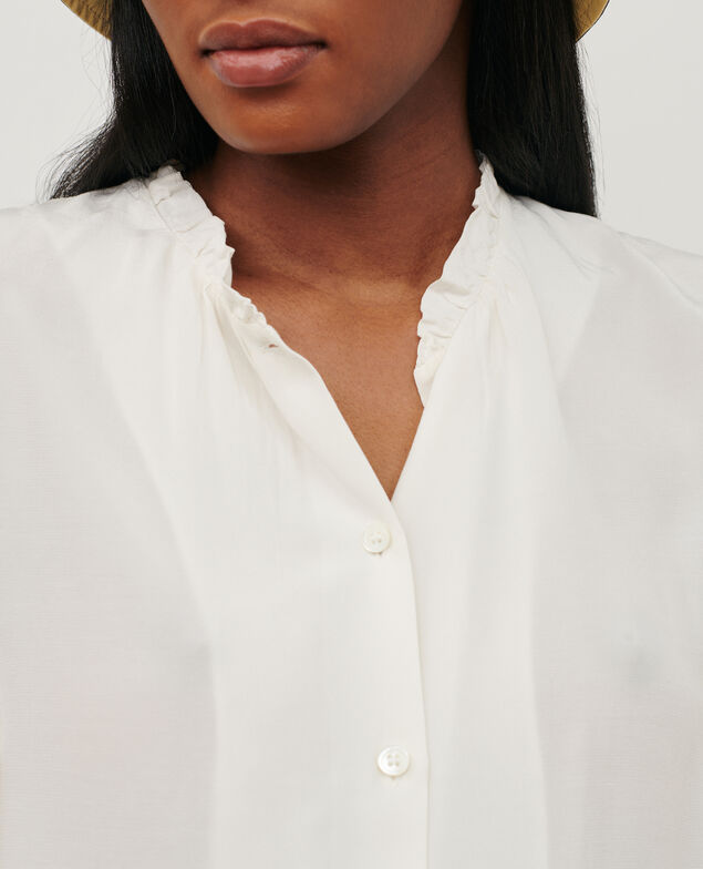 Blusa fluida de manga corta 0007 white