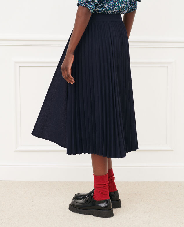 Falda plisada de franela 7012c 69 navy