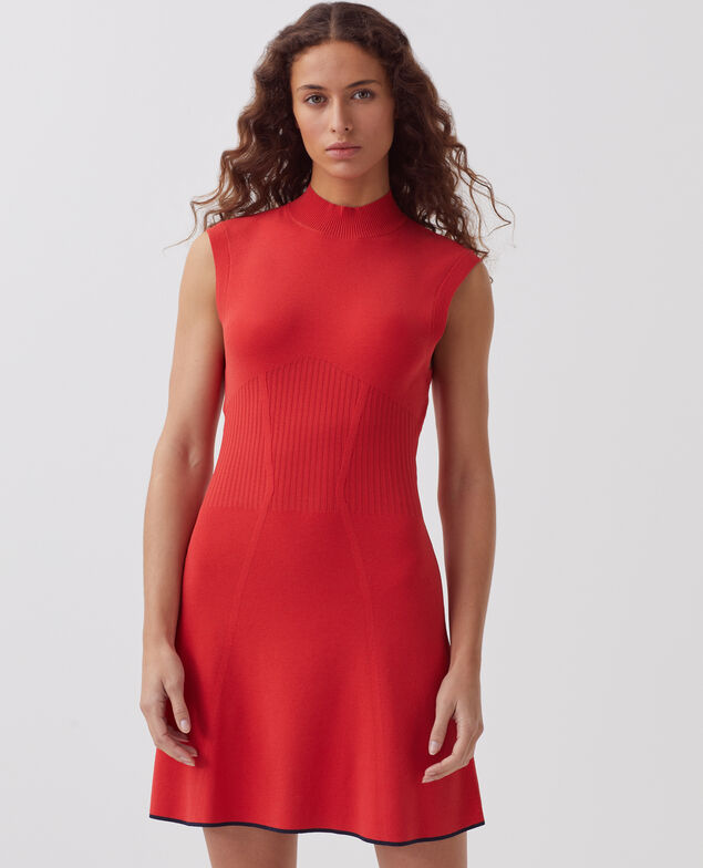 Vestido corto de punto J240 paprika orange