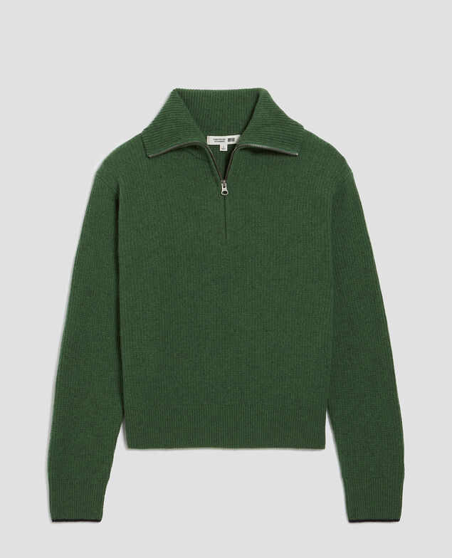 Jersey de lana con cuello de cremallera U550 green