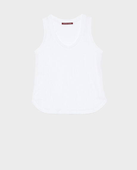 Camiseta sin mangas de lino 4235 optical white 3ste180f05