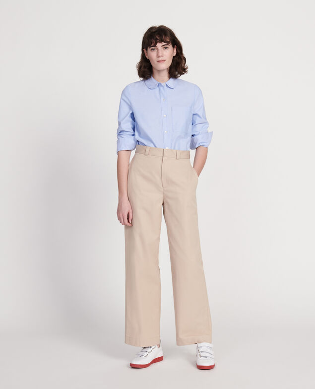 Camisa de algodón Chambray blue