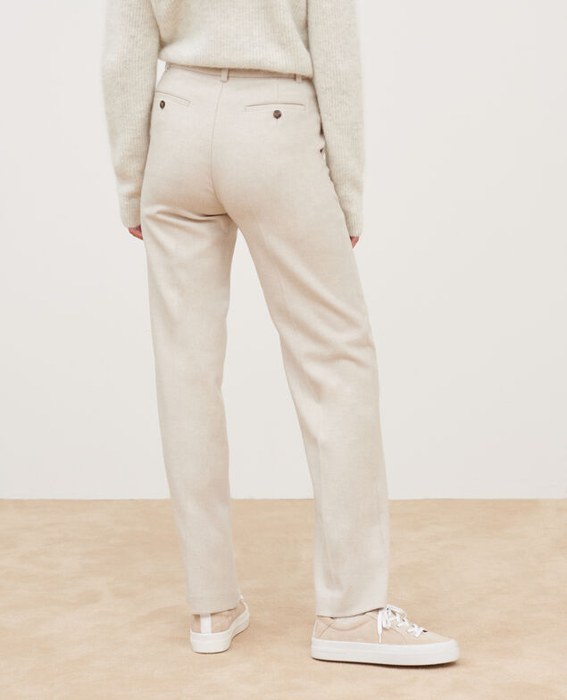 BLANDINE - Pantalón recto de franela 8838 40 cream 2wpa037w17
