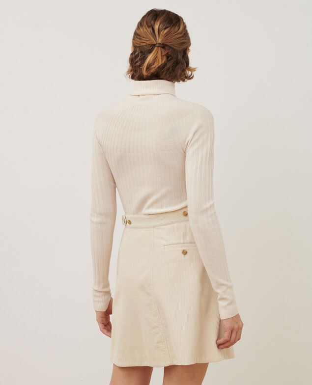 Jersey ajustado de lana merino 8843 00 white