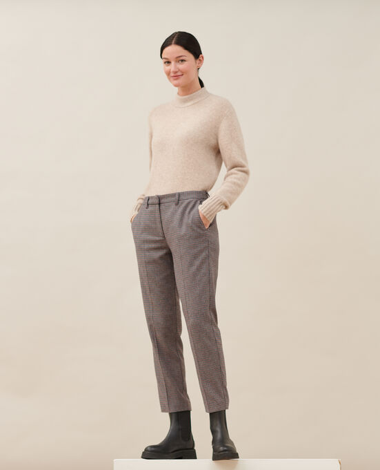 MARGUERITE - Pantalón cigarette 8894 03 GRAY CHECK