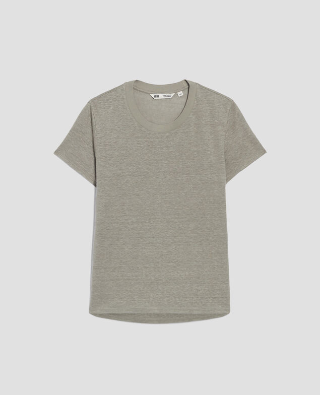 AMANDINE - Camiseta con cuello redondo de lino H050 vetiver