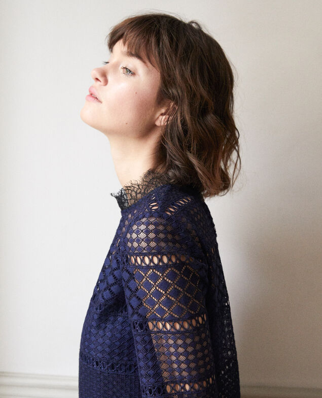 Blusa de encaje calado Peacoat