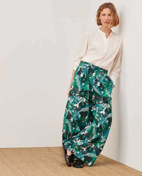 YVONNE - Pantalón amplio de algodón 0522 palmeraie green 3spa290c10
