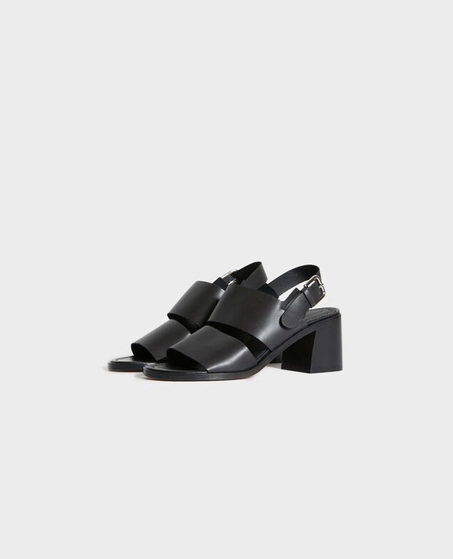 Sandalias de piel con tacón 09 black