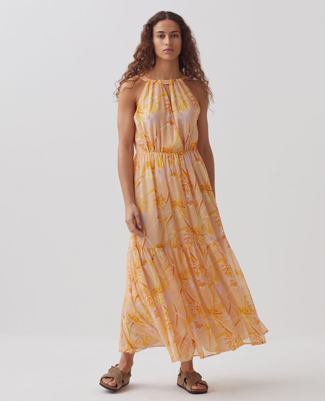 Vestido largo fluido H310 dahlia v2 beige