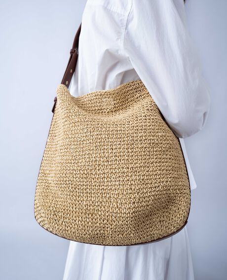 Bolso rafia de fibra de papel 7003 30 natural 3sba078