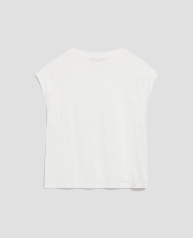 KARO - Camiseta corte caja de lino U010 off white