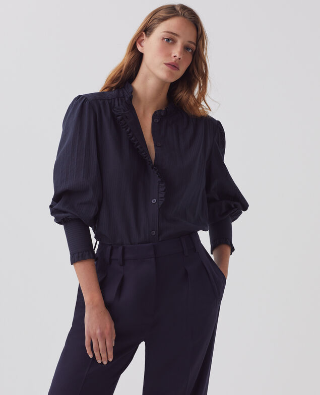 Camisa de manga larga de algodón H695 night sky