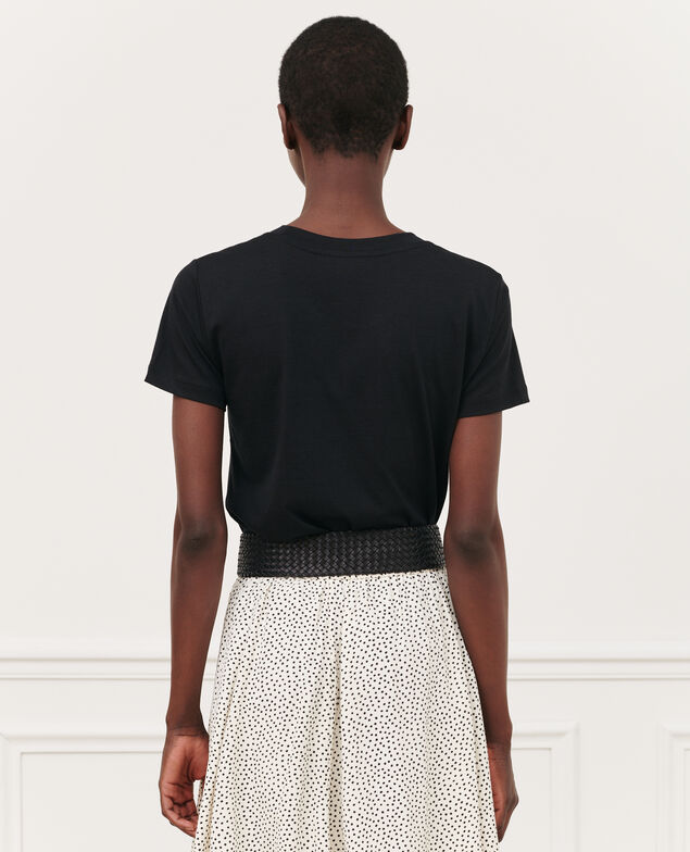 Camiseta fluida con cuello redondo Black beauty Pirous