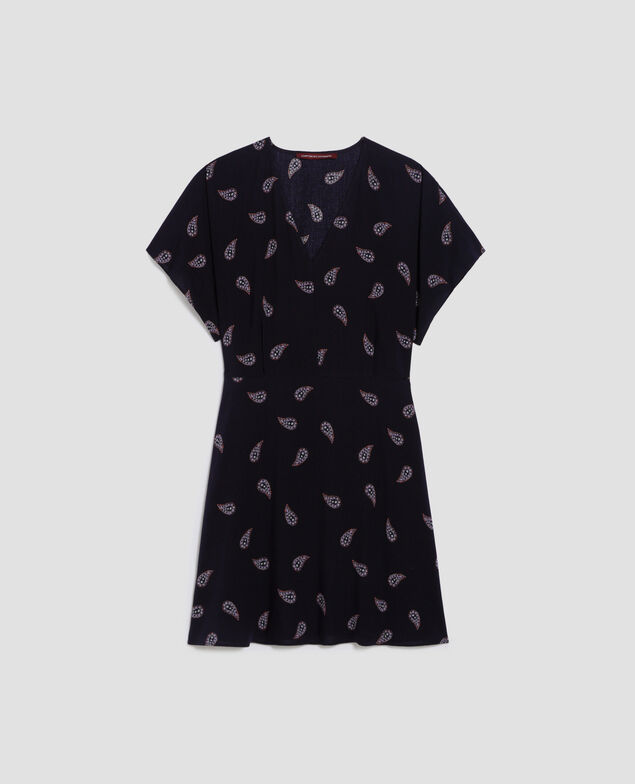 Vestido corto fluido J693 ma paisley navy