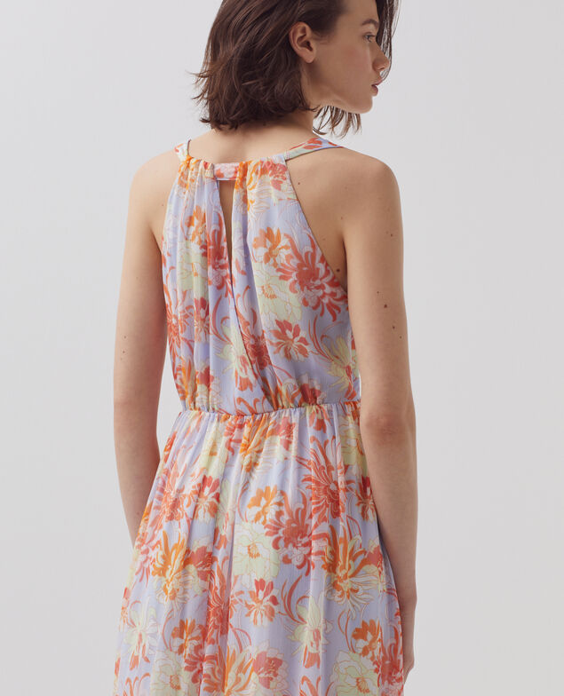Vestido largo fluido H603 dahlia blue