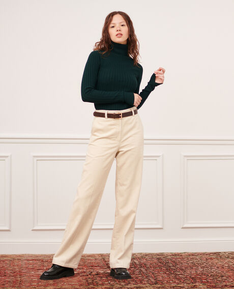 BLANDINE - Pantalón recto de pana 7107c 02 white 2wpa037c01