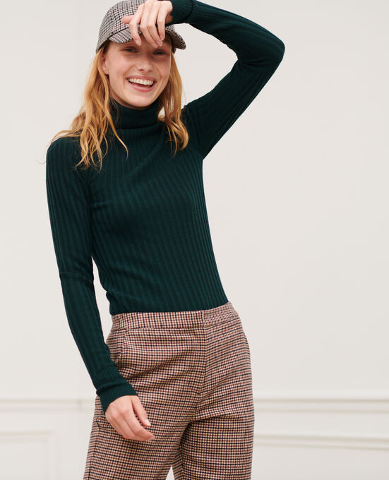 Jersey ajustado de lana merino 8834 55 GREEN