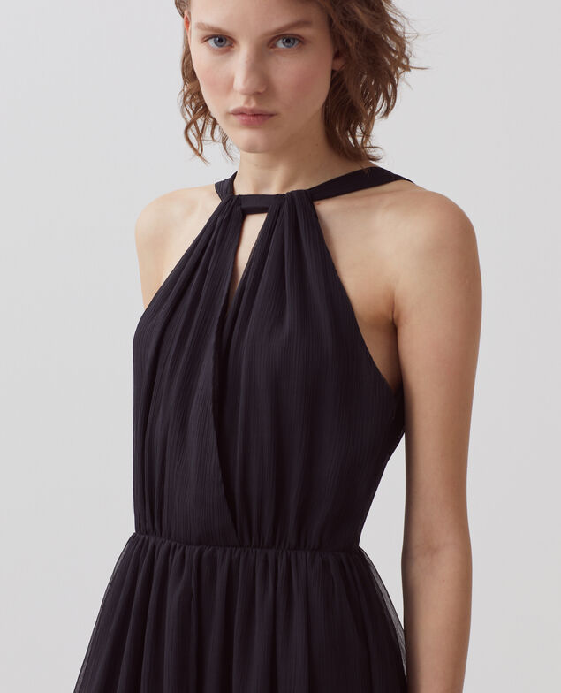 Vestido largo fluido H091 black beauty