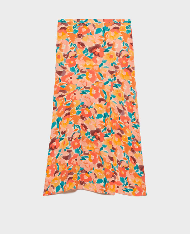 Falda fluida estampada 0230 fauve orange