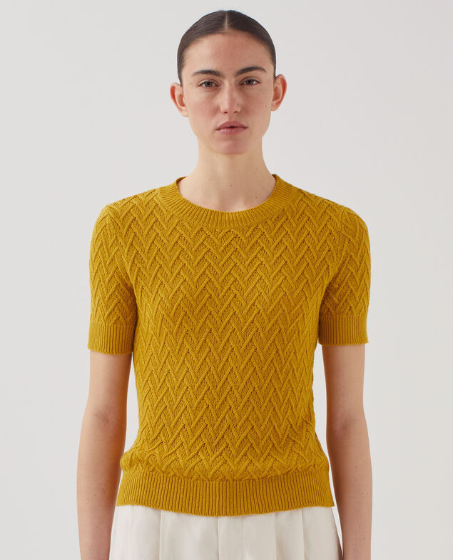 Jersey de lino con manga corta J480 gold flake