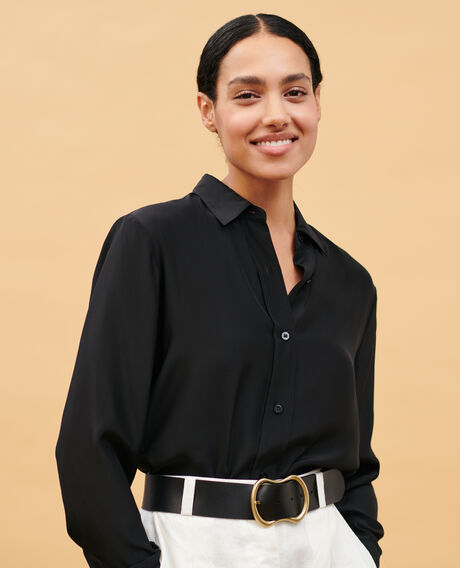 SIBYLLE - Camisa de seda Black beauty Loriges