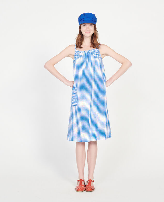 Vestido de algodón Vichy princess blue gardenia