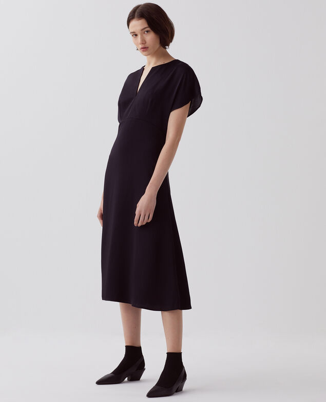 Vestido fluido tacto seda H091 black beauty