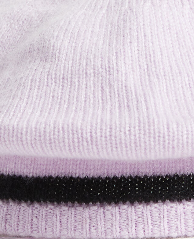 Boina de cachemir Stripe lilac blackbeauty