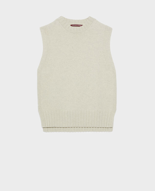Jersey sin mangas A009 white knit 3wju126w37