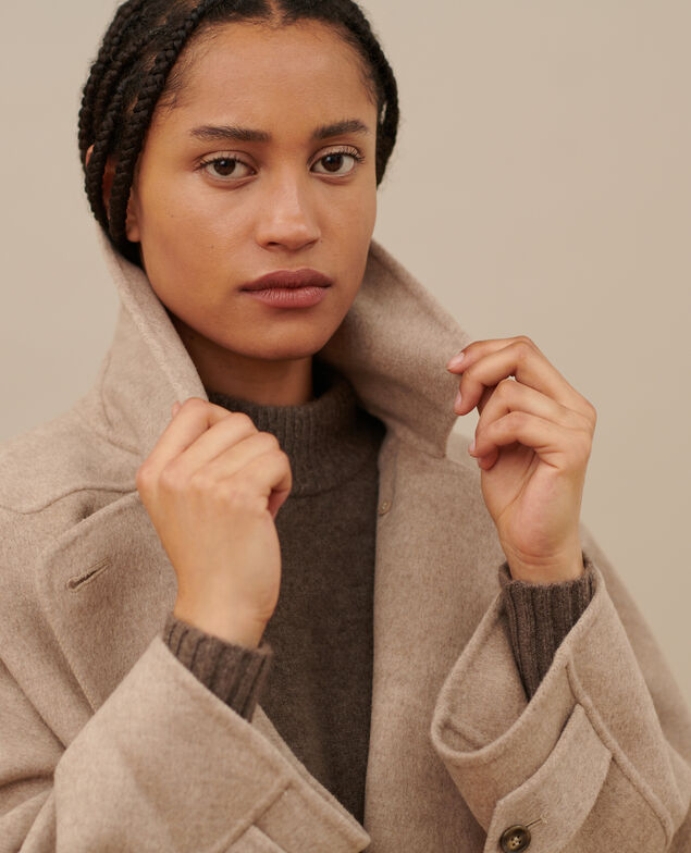 Chaquetón de doble cara de lana y cachemir A304 natural 3wco021w02