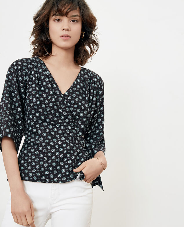 Blusa estampada con lazo Dandelion black