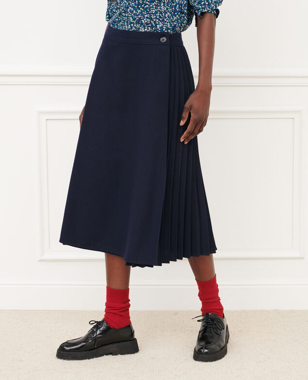 Falda plisada de franela 7012c 69 navy