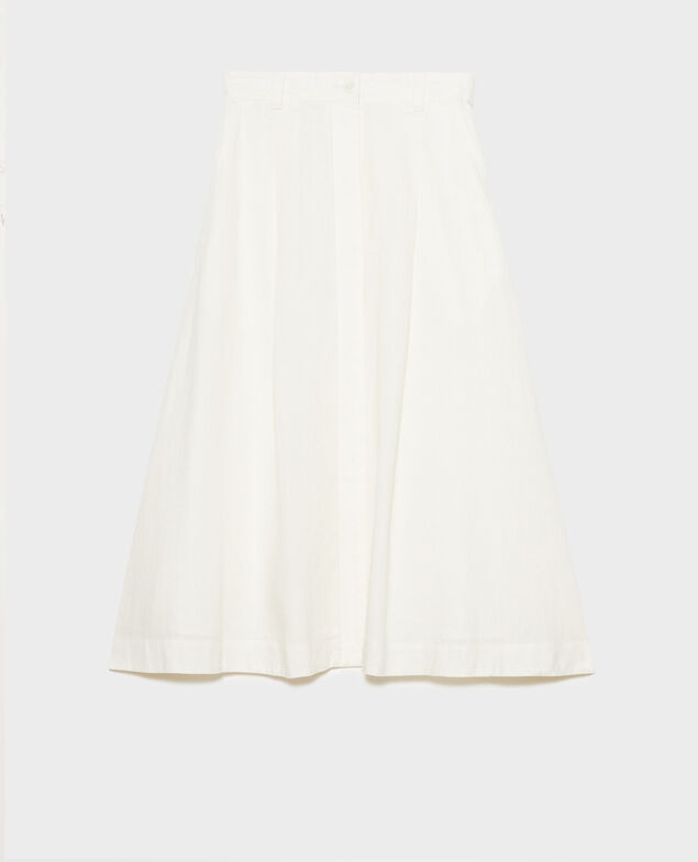 Falda larga de lino 01 white