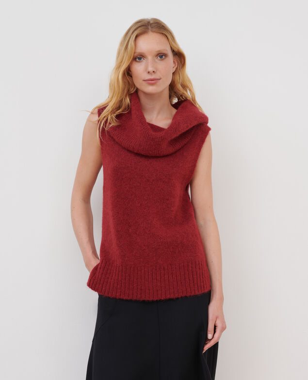 Chaleco de alpaca mezclada A184 reddish wine 3wju179w38
