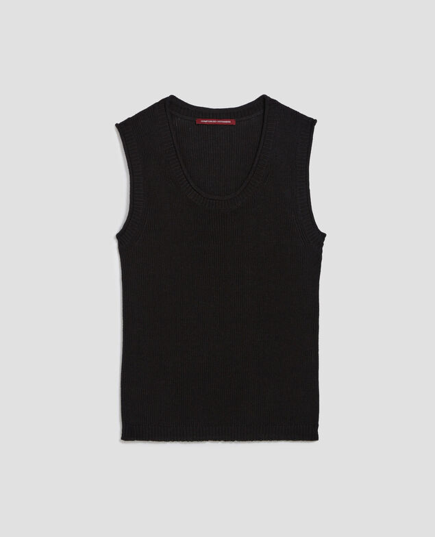 Top largo de lino H091 black beauty