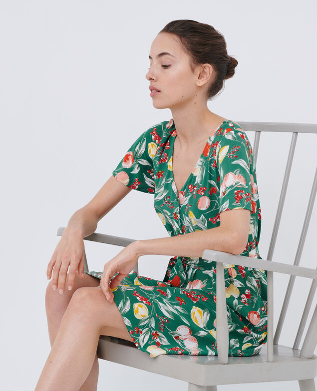 LAËTITIA - Vestido corto fluido 103 print green