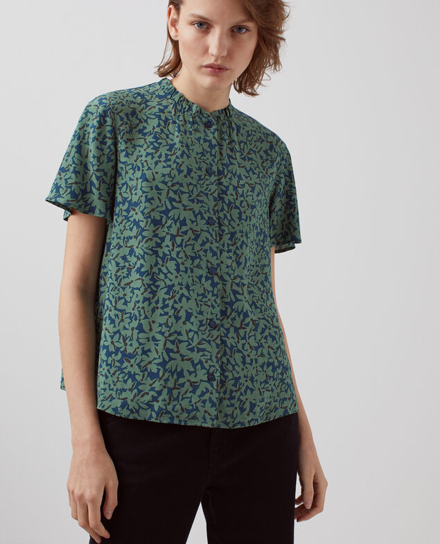 Blusa fluida de manga corta H642 petal majolica