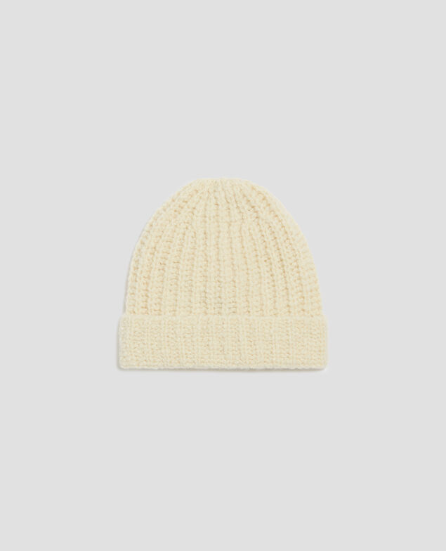 Gorro de lana rizada I010 glass green beige