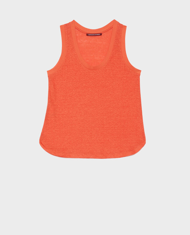 Camiseta sin mangas de lino 0250 tiger lily orange 3ste180f05