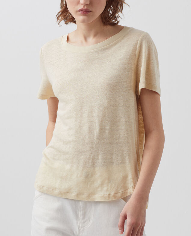 AMANDINE - Camiseta con cuello redondo de lino