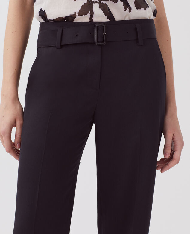 COLETTE - Pantalón recto ajustado de lana H091 black beauty