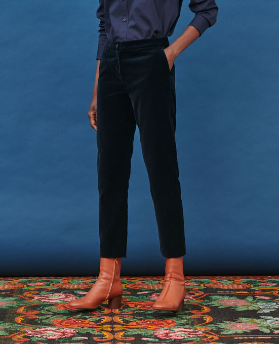 MARGUERITE - Pantalón cigarette 6041C NAVY DEEP