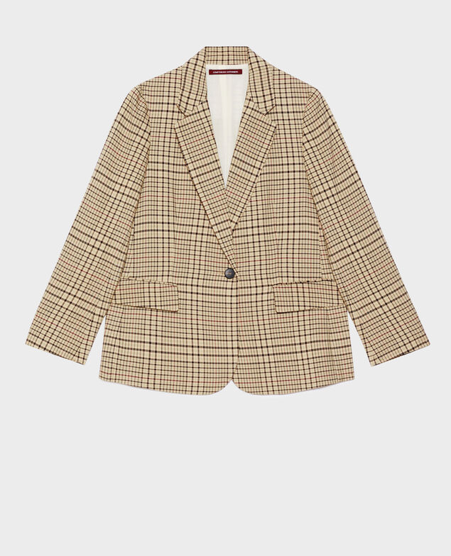 Chaqueta blazer de algodón mezclado