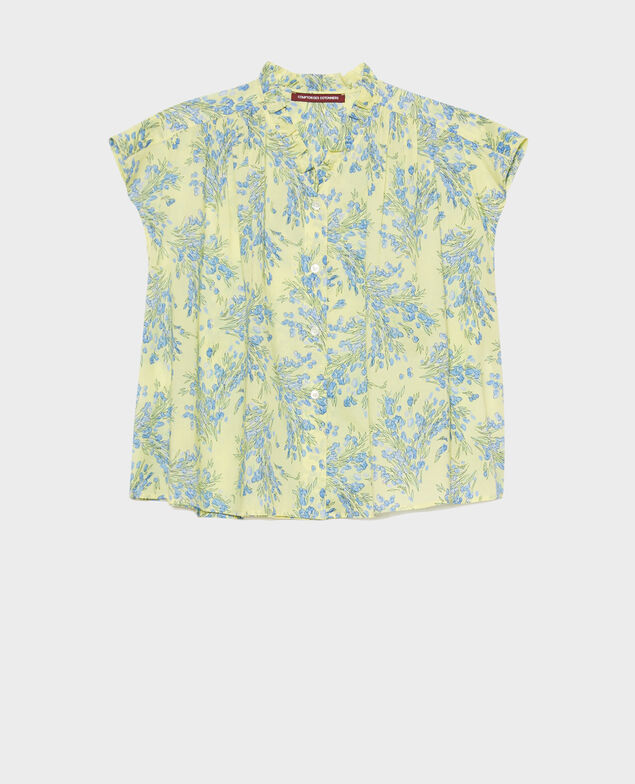 Top de gasa de algodón 93 print yellow