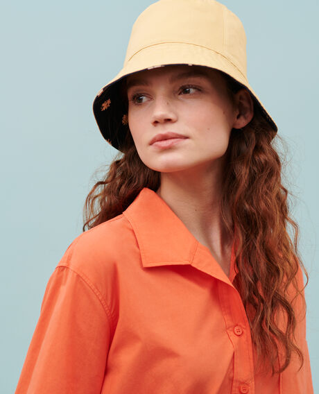 Camisa caftán amplia de algodón 0250 tiger lily orange 3sbl018c12