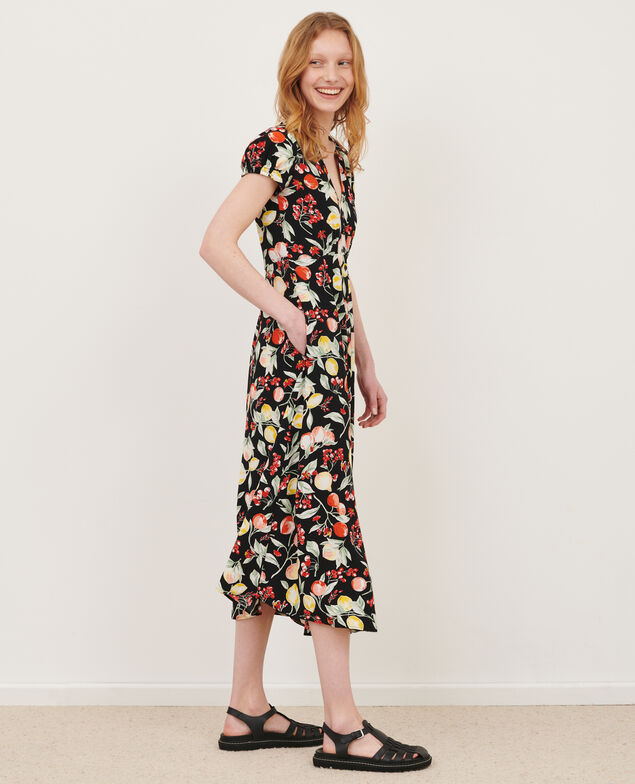 LUDIVINE - Vestido largo fluido 103 print black