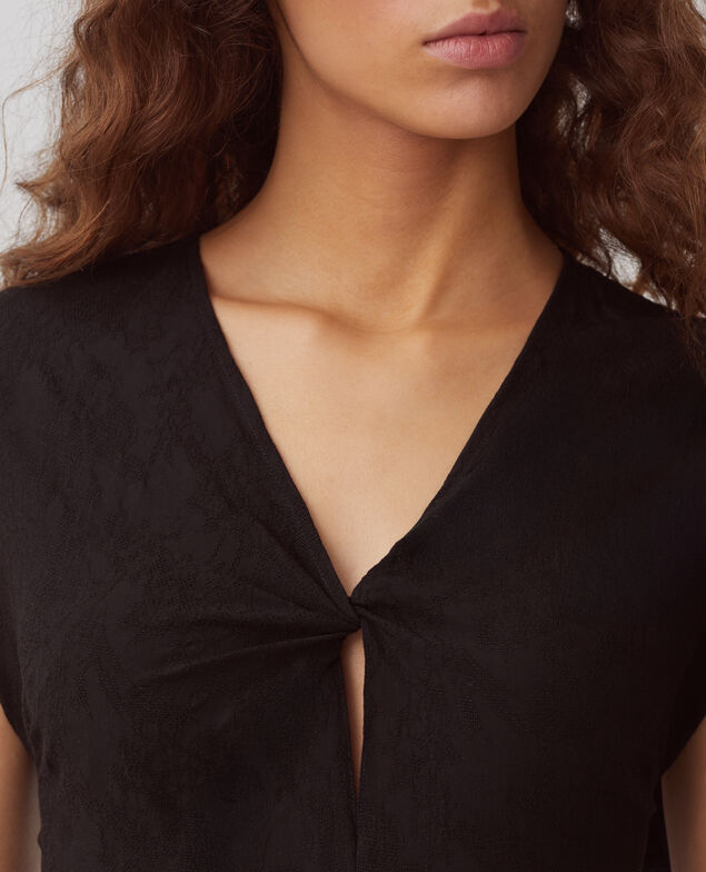 Vestido largo fluido trenzado H091 black beauty